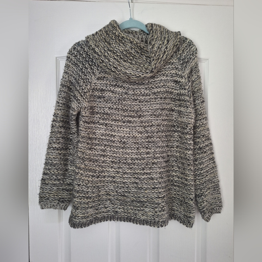 Anthropologie Black and White Cowl Neck Sweater